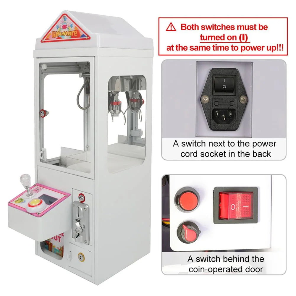 Mini Claw Crane Machine Metal Case Candy Toy Catcher E467