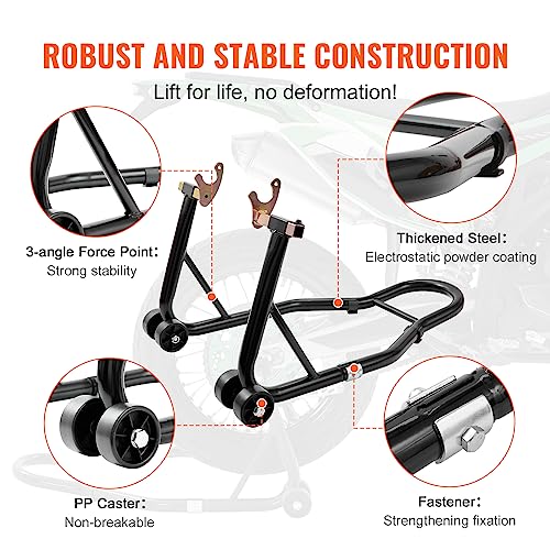 850lbs Motorcycle Stand Lift Front Rear Combo Black R281413