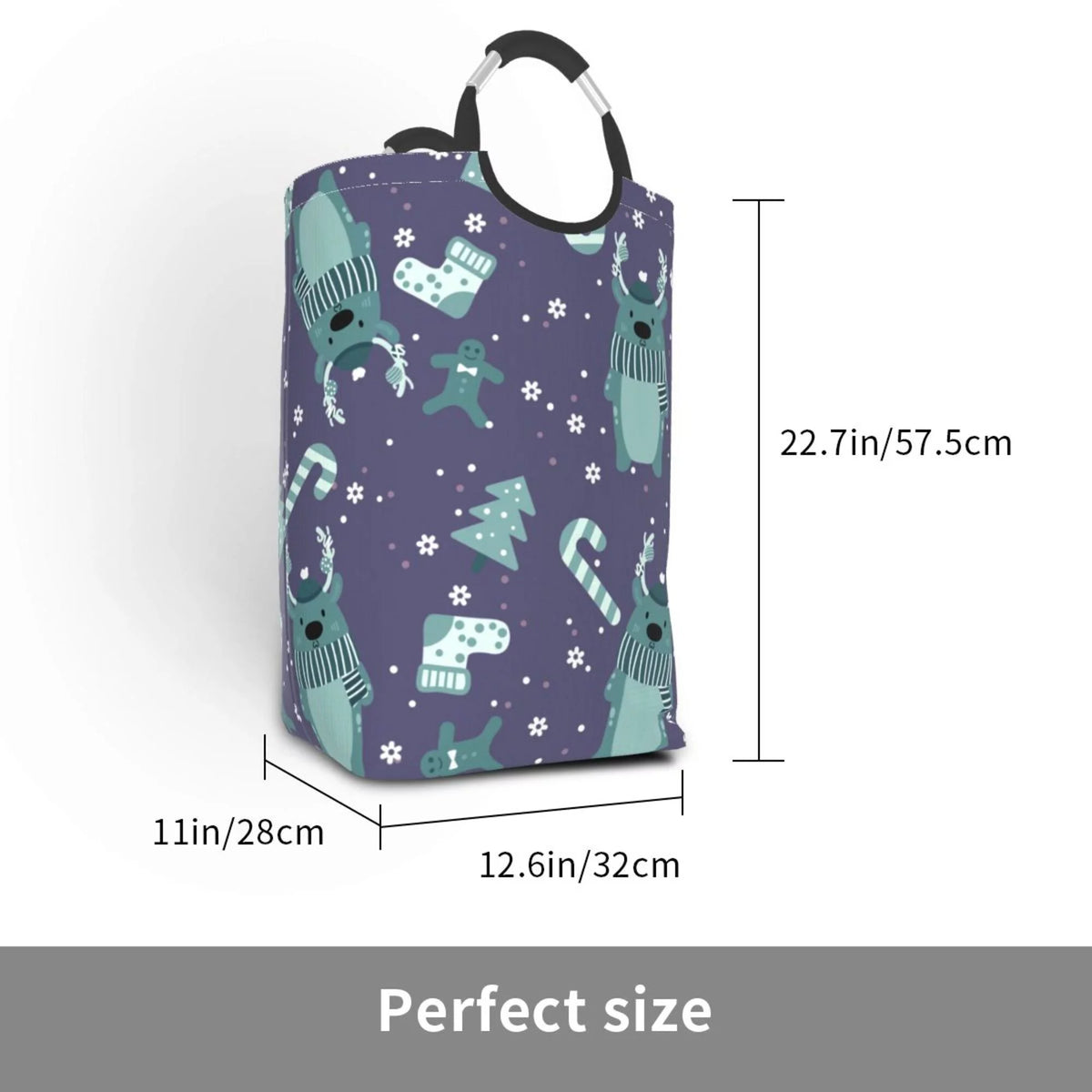 50L Rectangular Laundry Hamper with Aluminum Handles G99802