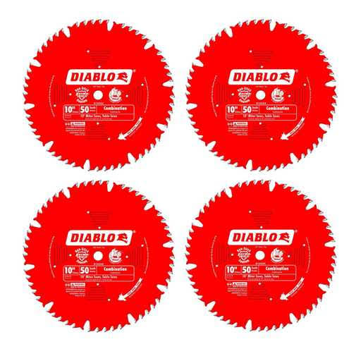 10" 50 Tooth Combination Saw Blade 4 Pack V13827