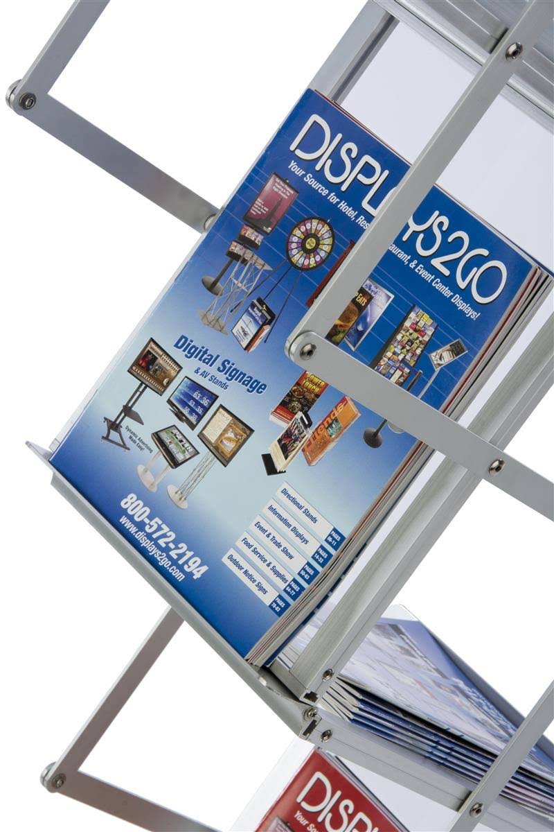 5 Pocket Catalog Rack with Carrying Case, Adjust to 44.5, 53, and 58.5 inch Tall K665213