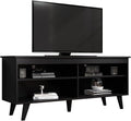 Black Wood TV Console Table with Storage N84314
