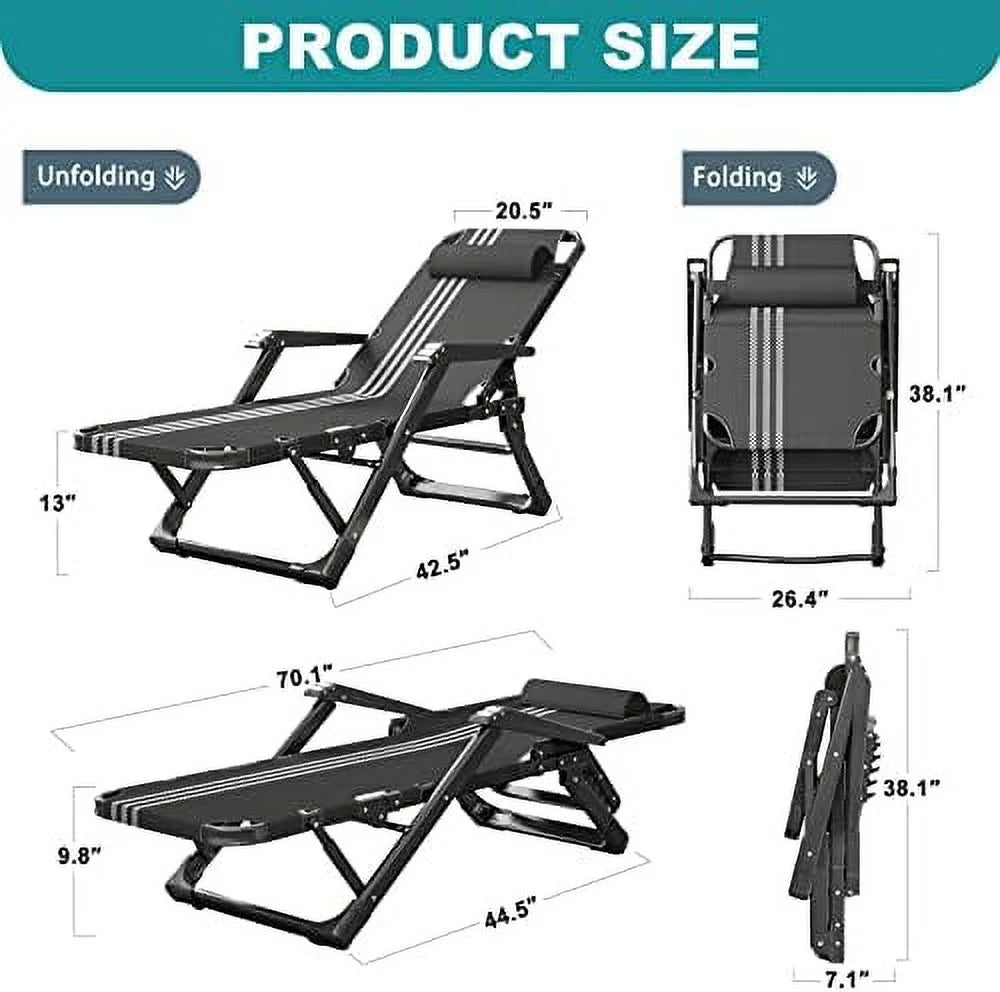 Folding Chair with Adjustable Backrest and Removable Cushion P773