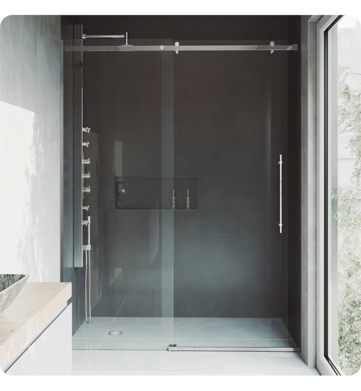 60-Inch Frameless Shower Door with Clear Glass Y388217