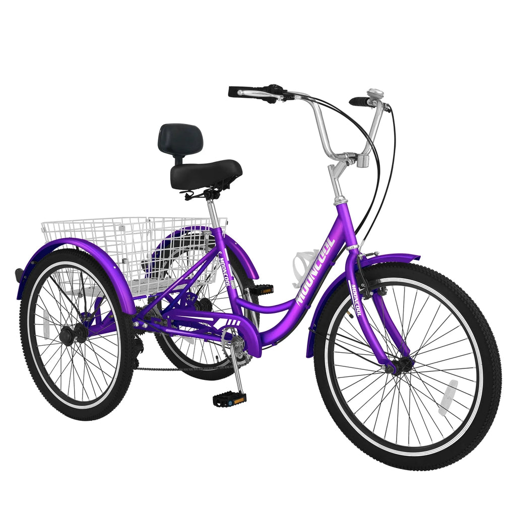 24 Tire 7 Speed 3 Wheel Adult Tricycles with Big Basket I4138