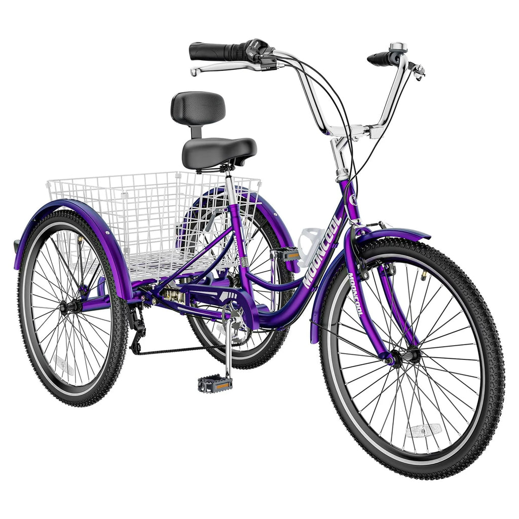 24 Tire 7 Speed 3 Wheel Adult Tricycles with Big Basket I4138
