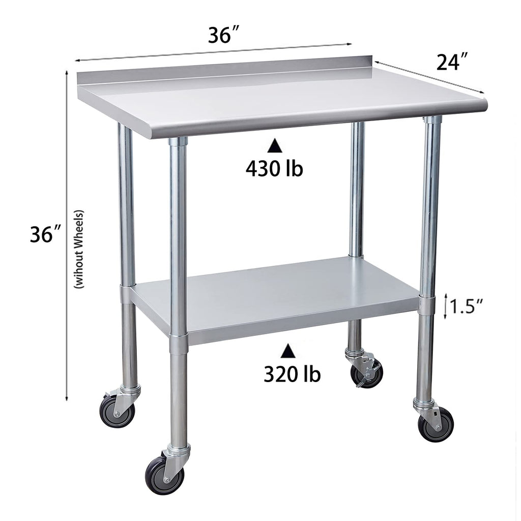 Stainless Steel Table with Caster Wheels J459
