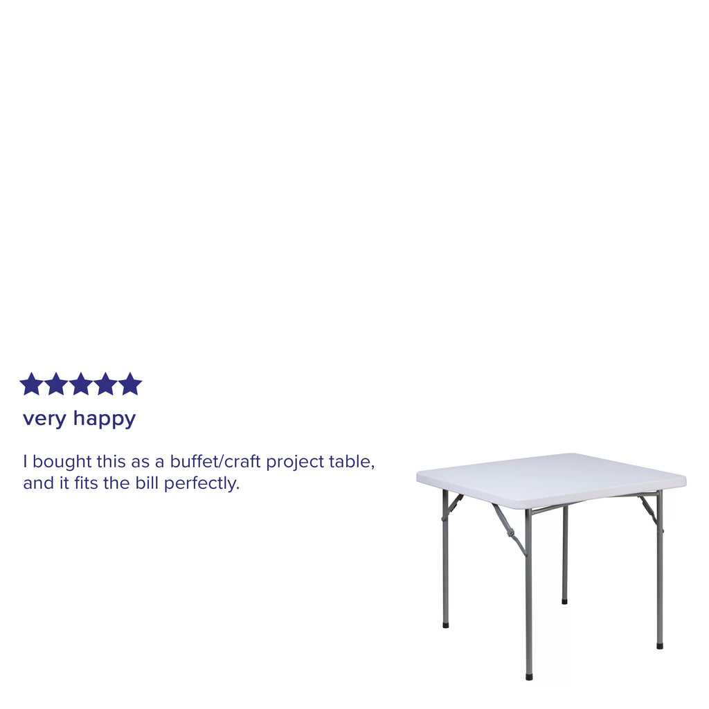 Square Granite White Plastic Folding Table J6381
