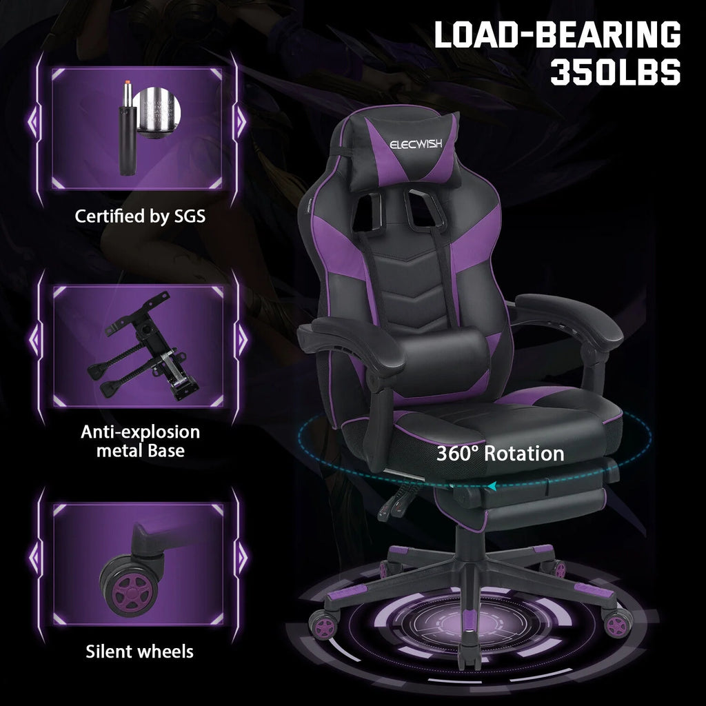 Purple Massage Gaming Chair J33222