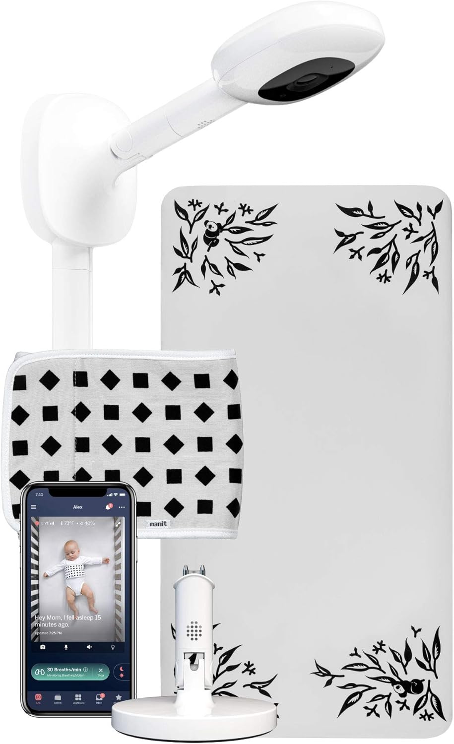 1080p Baby Monitoring System with Travel Multi-Stand and Crib Sheet K387