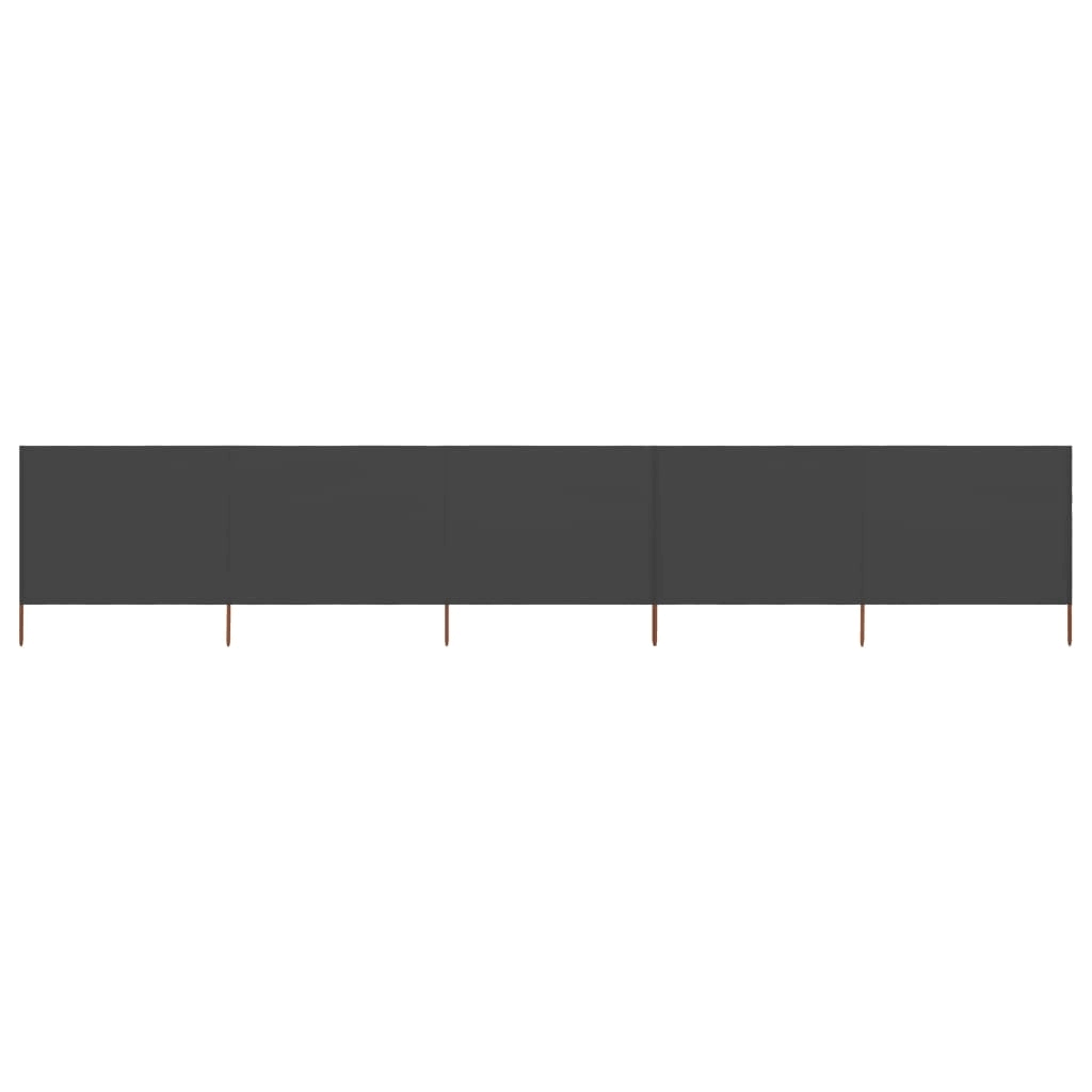 5-Panel Wind Screen Fabric 600x120 cm Anthracite S113