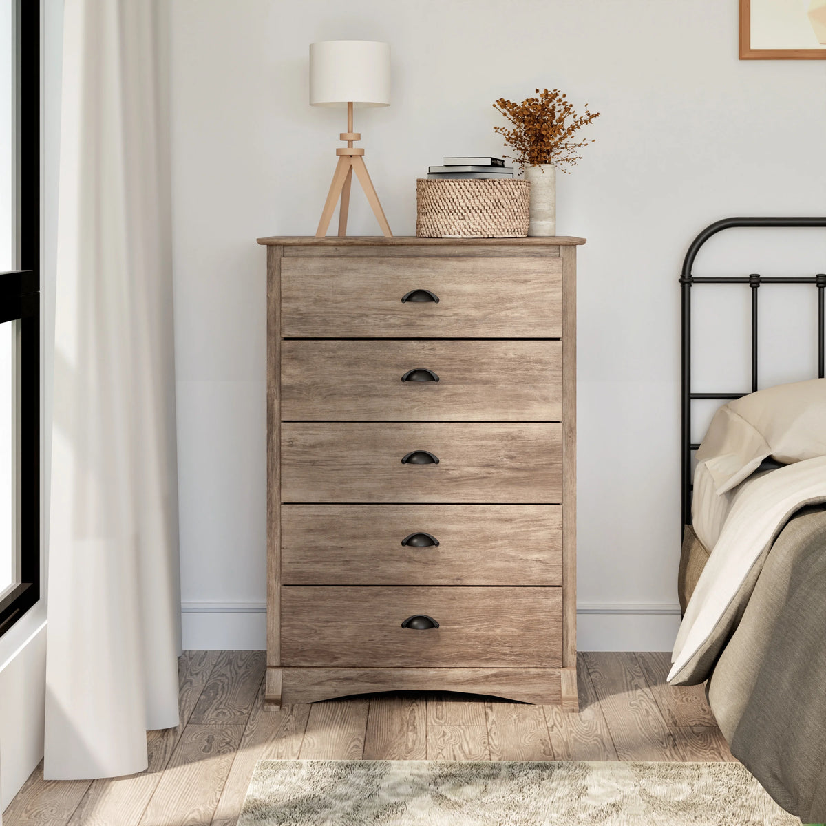 5 Drawer Drifted Gray Chest Dresser X401