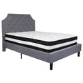 Full Size Tufted Upholstered Platform Bed with Pocket Spring Mattress E22216