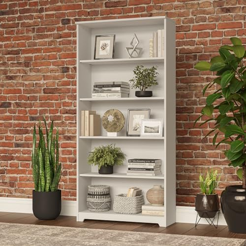 Tall 5 Shelf White Bookcase D54954