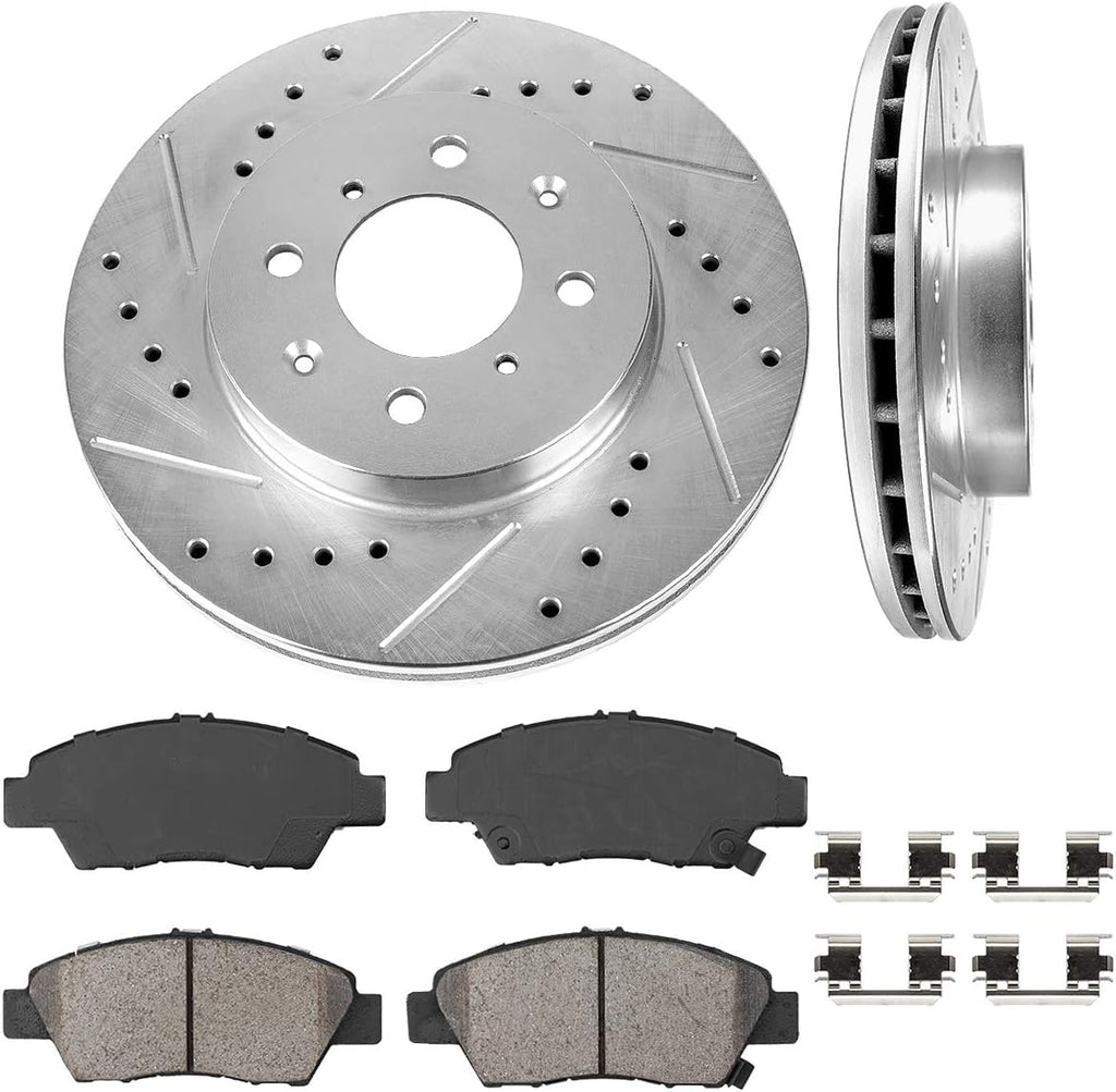 262mm 4 Lug Front Rotors + Ceramic Pads + Clips I736053