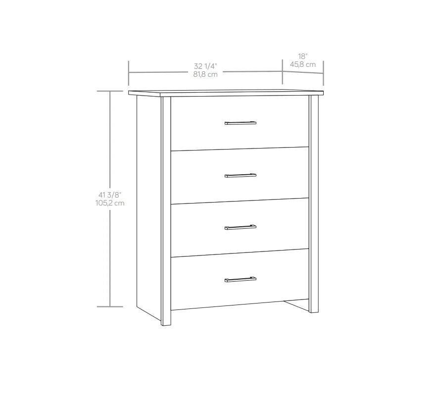 White 4-Drawer Dresser B897163