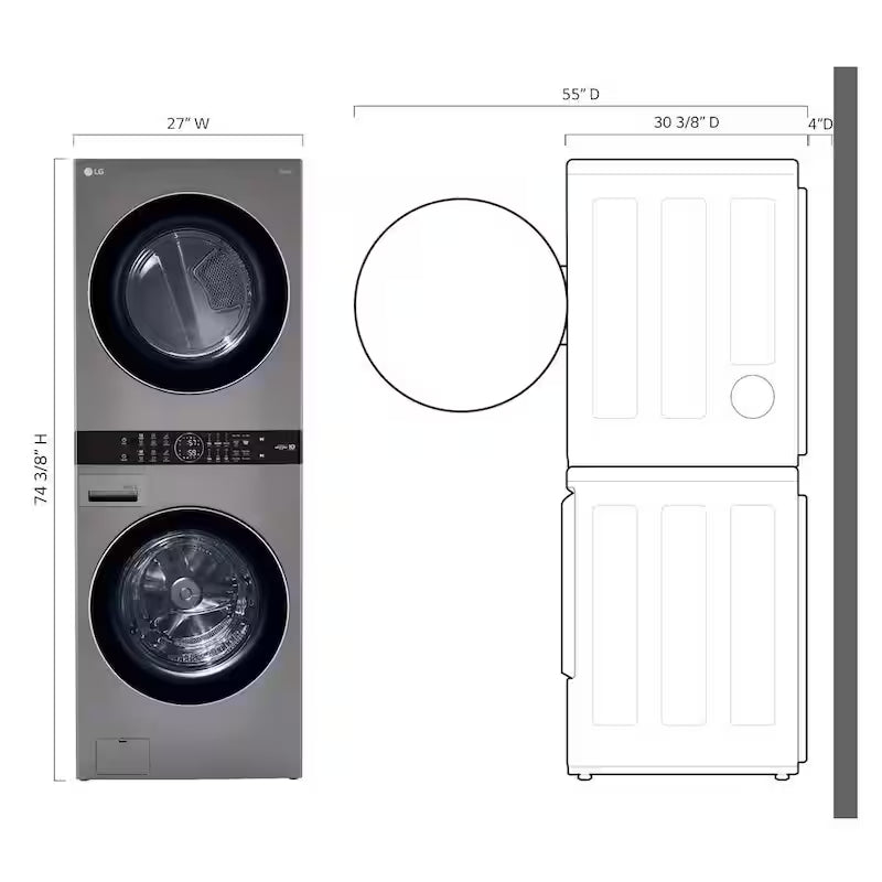 4.5 Cu.Ft. Front Load Washer & 7.4 Cu.Ft. Gas Dryer O54404