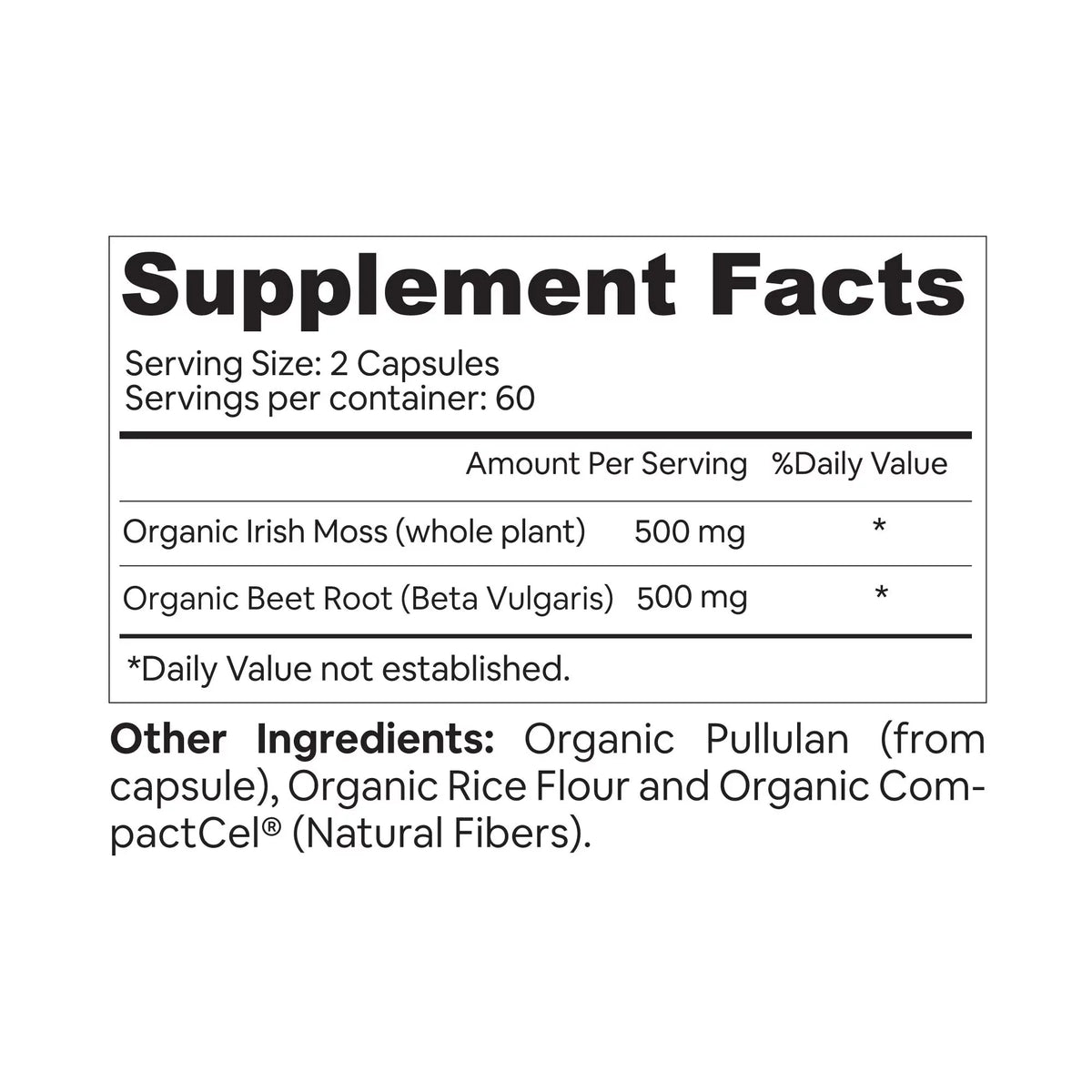 Organic Sea Moss with Beet Root Capsules P1064
