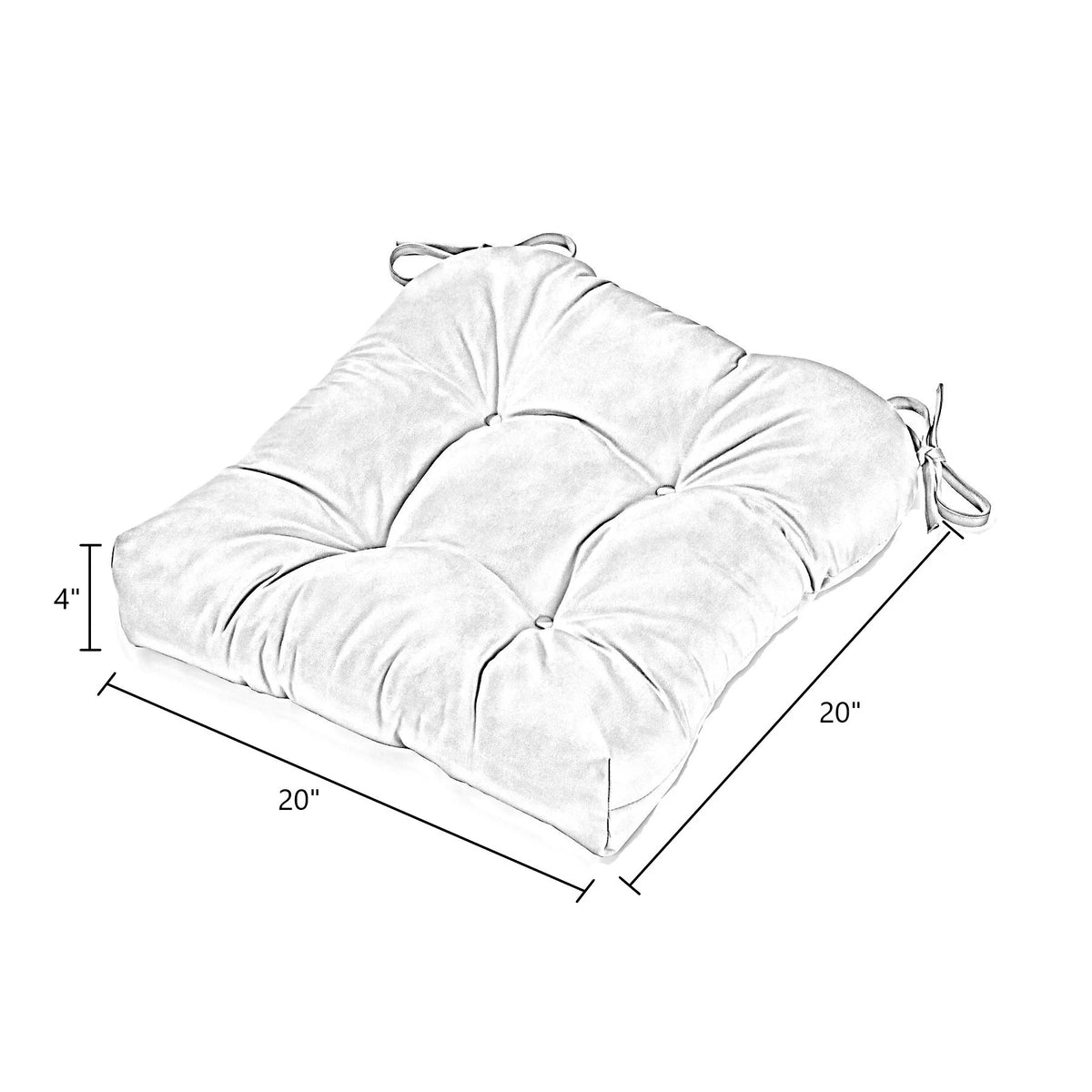 Green Tufted Outdoor Dining Seat Cushion Z754310
