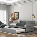 Gray Twin Upholstered Daybed with Trundle and Storage Drawers X820463