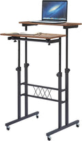 Black Wood Grain Adjustable Height Standing Desk M897772