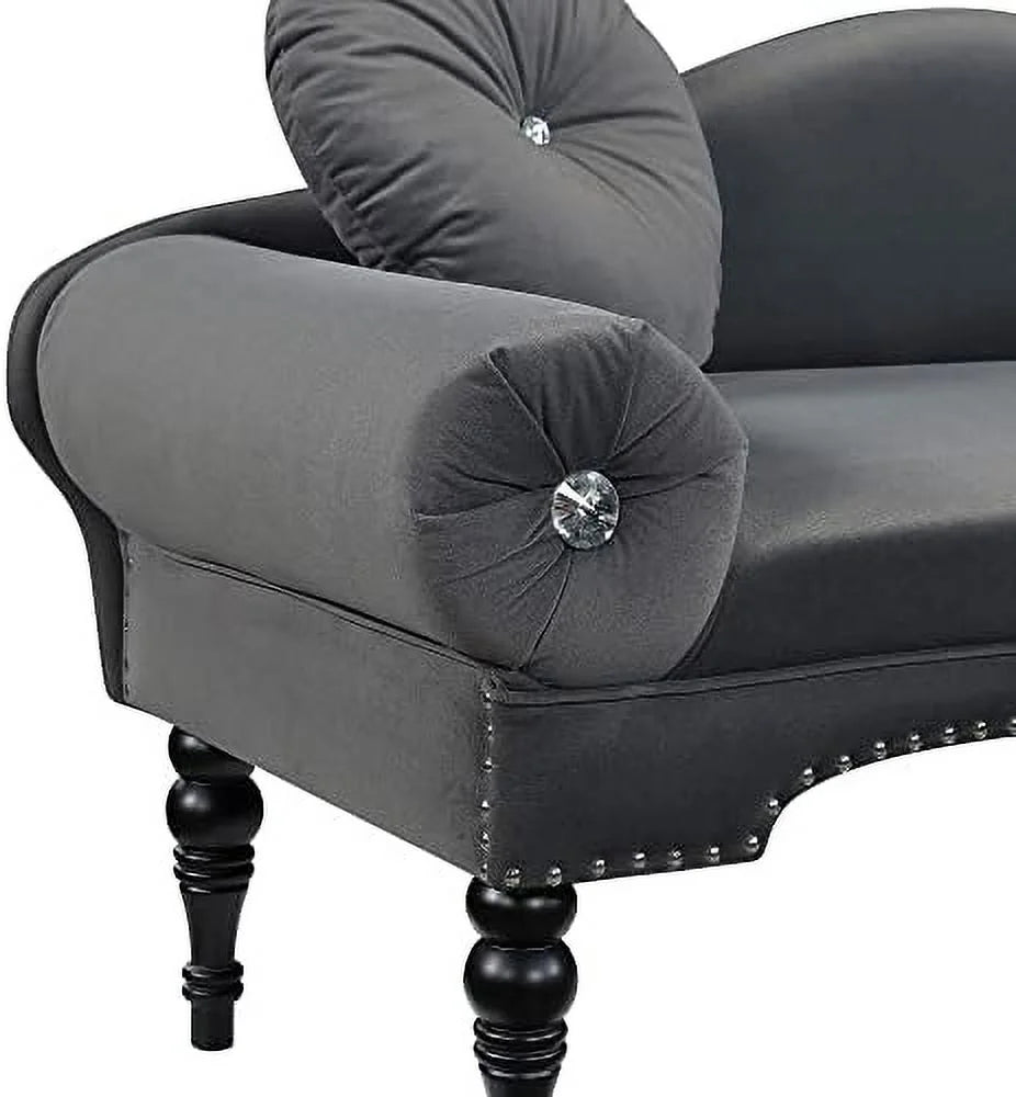 54" Velvet Loveseat Sofa 2 Seater Couch with 2 Round Pillows P835