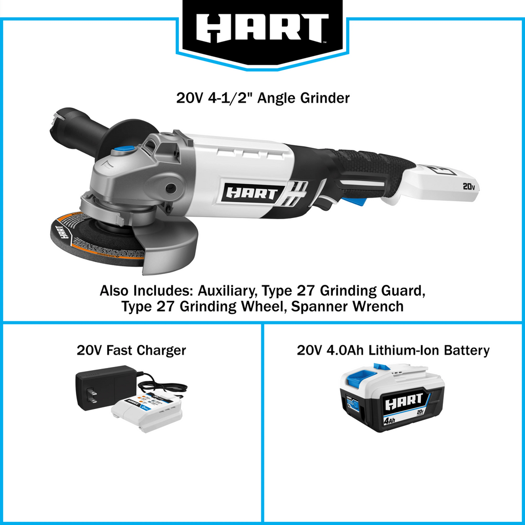 Cordless 4 1/2-inch Angle Grinder Kit with 4.0Ah Lithium-Ion Battery J179