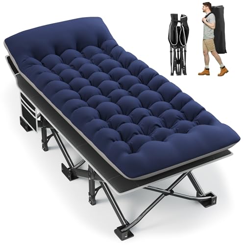 32" Extra Wide Heavy Duty Portable Camping Cot with Thick Mattress L156