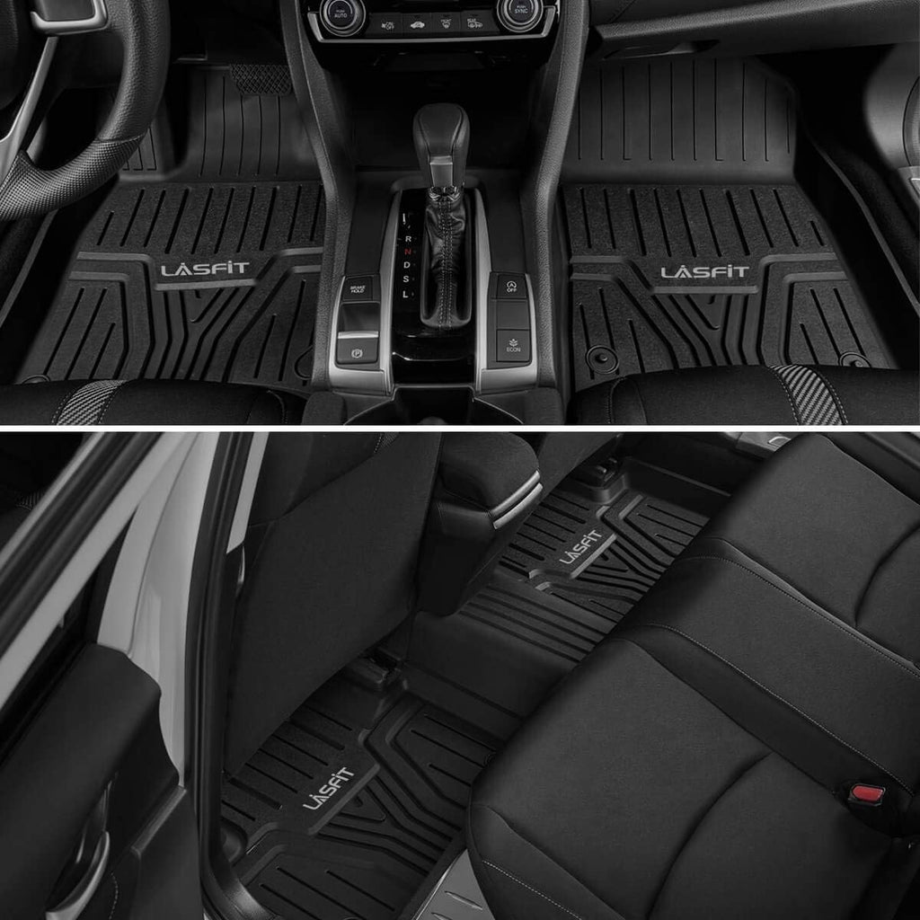All Weather TPE Car Floor Mats 1st & 2nd Row Set E932