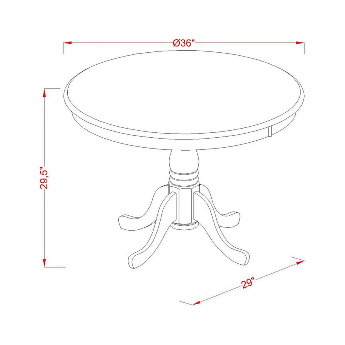 Antique 5-piece Wood Dining Table Set K7741