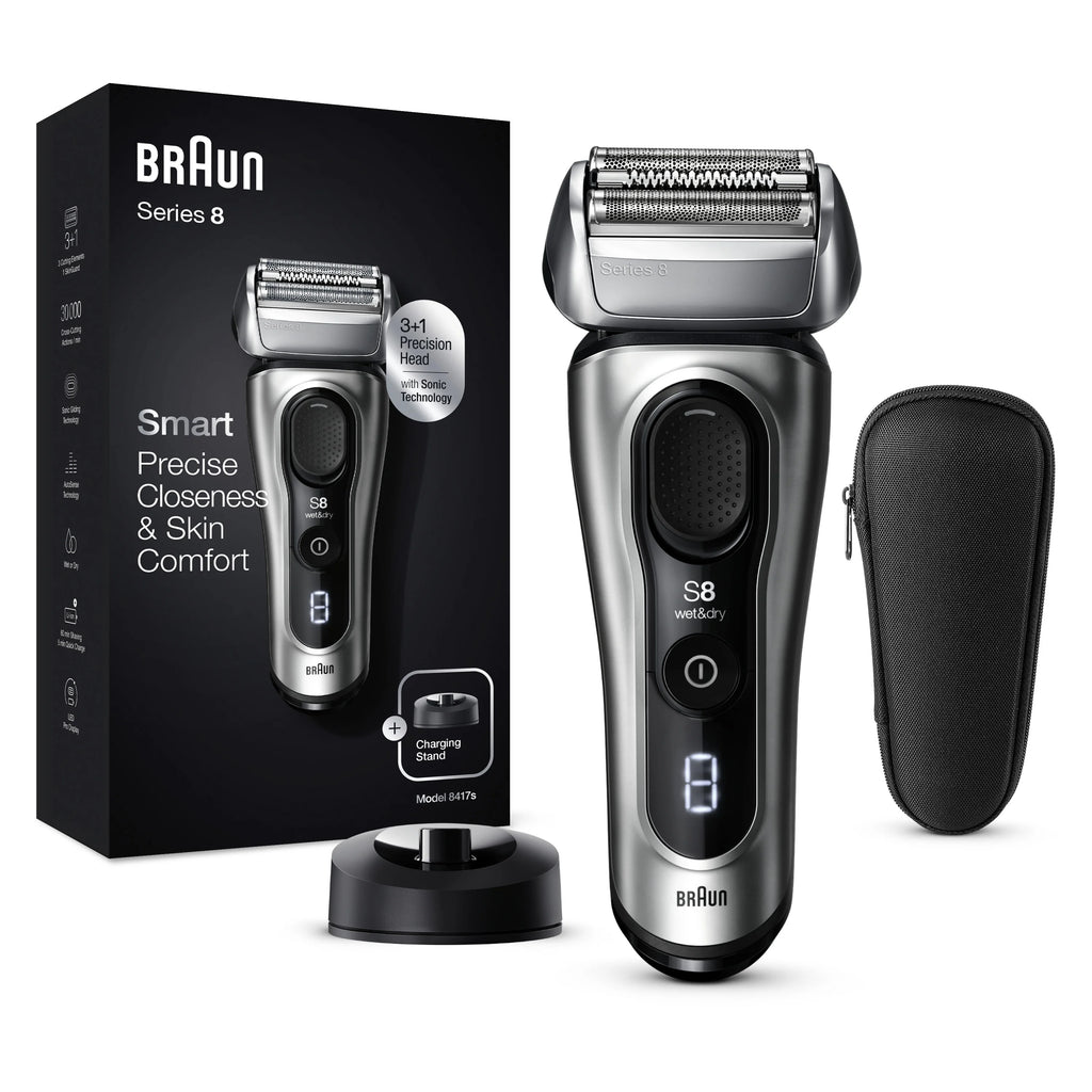 Rechargeable Wet Dry Electric Shaver with Beard Trimmer E489