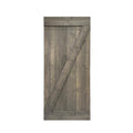 Gray Stained Pine Wood Single Barn Door I56938