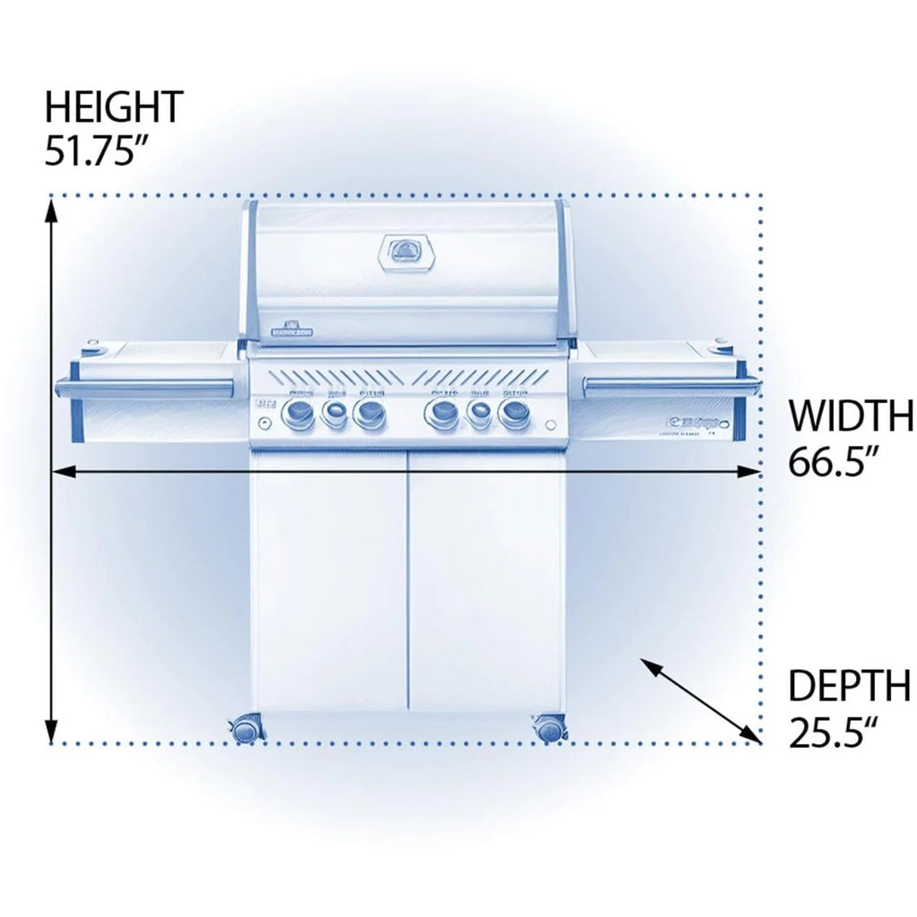 Propane Gas Grill With Infrared Rear Burner And Side Burners U8154