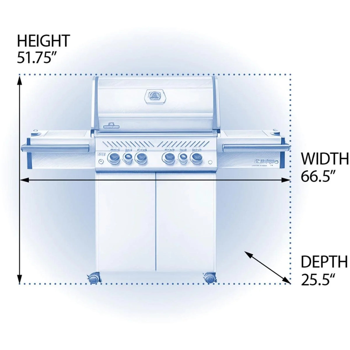 Propane Gas Grill With Infrared Rear Burner And Side Burners U8154