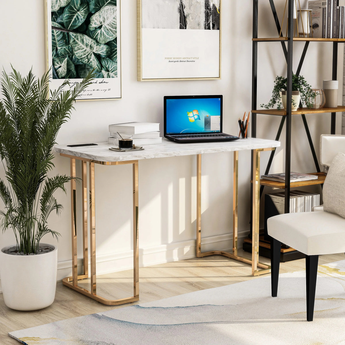 47-inch Steel Computer Desk with USB Ports T738