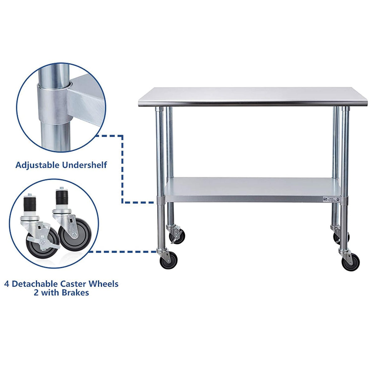 Stainless Steel Table with Caster Wheels J459
