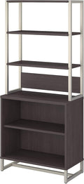 Storm Gray Bookcase with Hutch Y3305