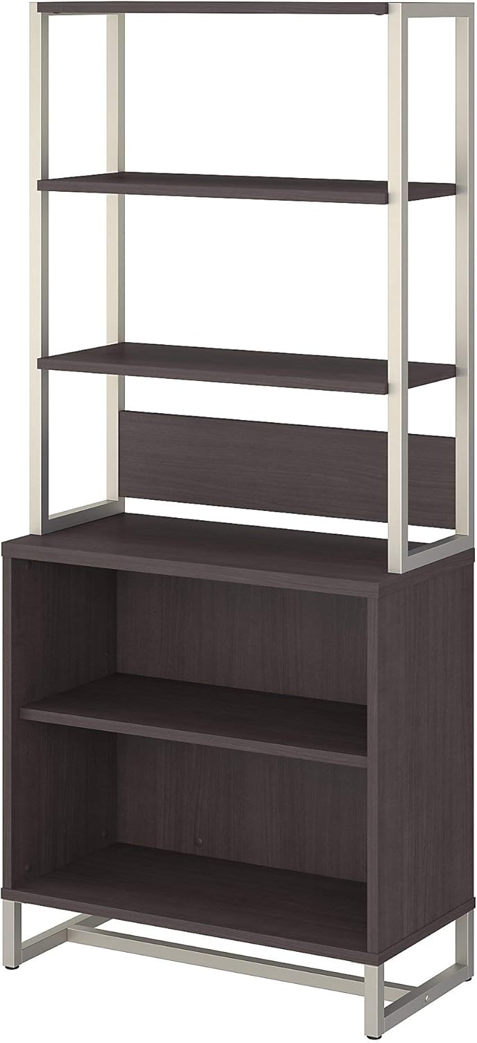 Storm Gray Bookcase with Hutch Y3305