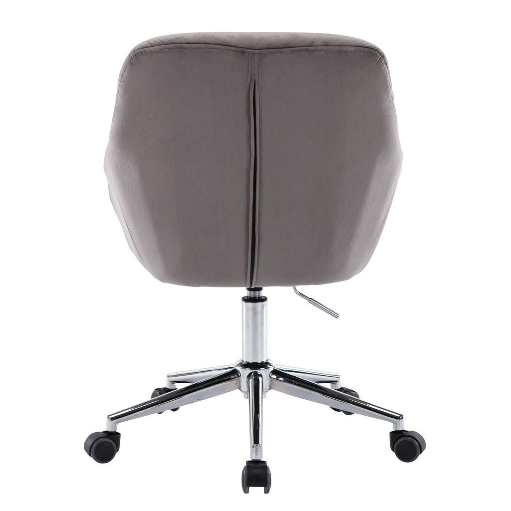 Fabric Upholstered Swivel Ergonomic Adjustable Height Task Chair Dark Grey B50136