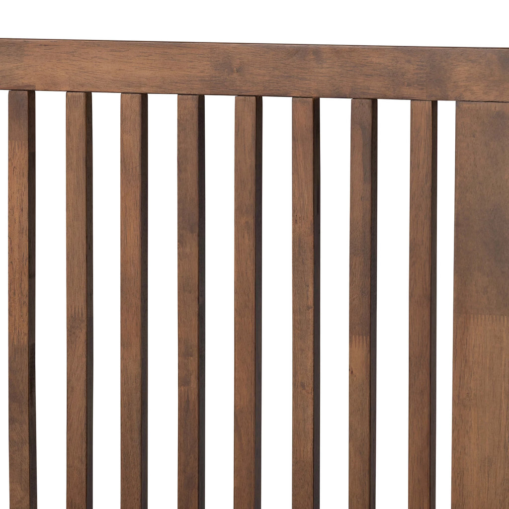 Full Ash Walnut Wood Platform Bed H83954