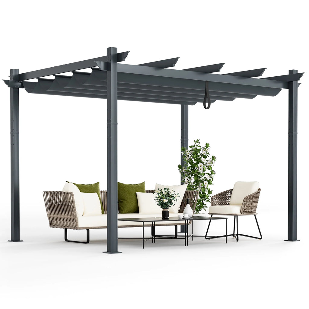 10x12ft Aluminum Retractable Pergola Canopy Shelter V628