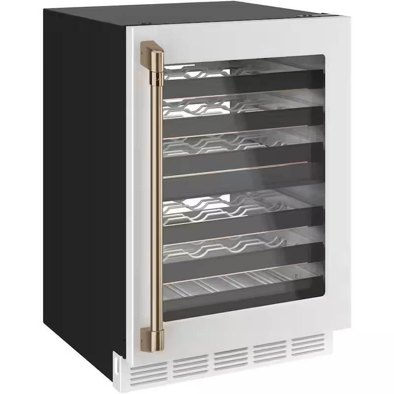 24 in. 46-Bottle Wine Beverage Cooler in Matte White B9921