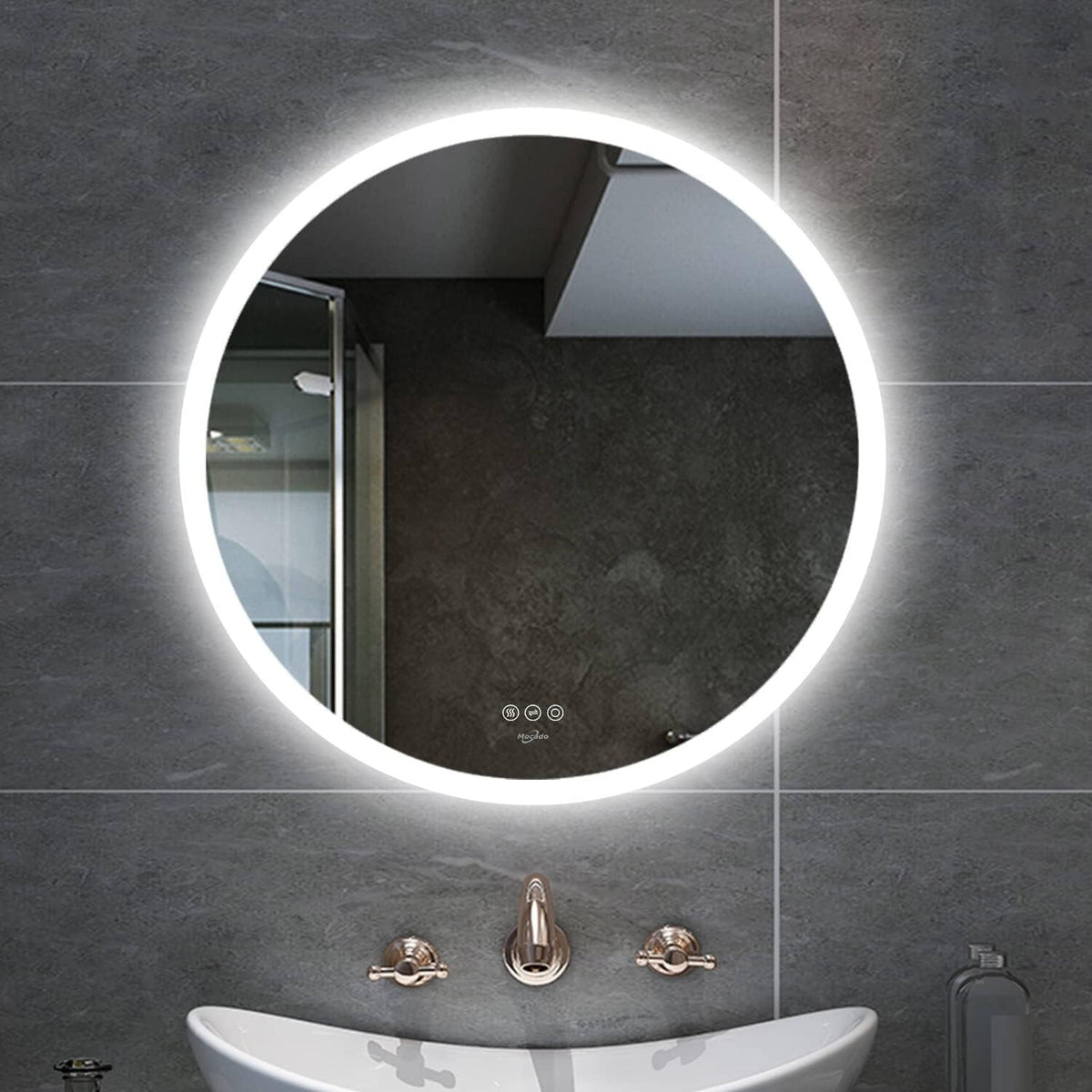 32 x 32 LED Backlit Anti-Fog Wall Mounted Bathroom Vanity Mirror T6230