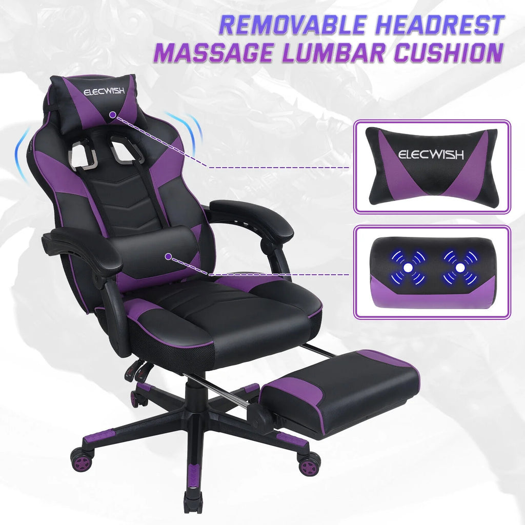Purple Massage Gaming Chair J33222