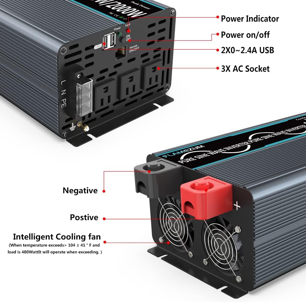 1000W Pure Sine Wave Inverter 12V to 110V S50771