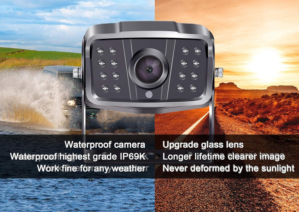 Wireless HD 1080P 7'' Split Screen DVR Backup Camera 4 Channel Infrared Night Vision B5148