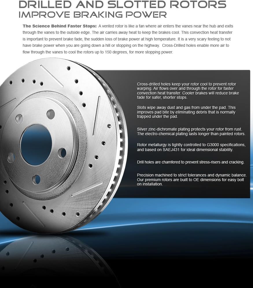 262mm 4 Lug Front Rotors + Ceramic Pads + Clips I736053