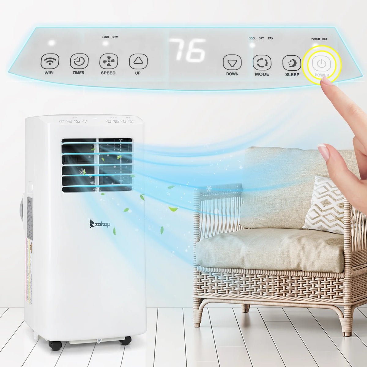 5100 BTU Portable Air Conditioner Dehumidifier Fan with Remote Control R3950
