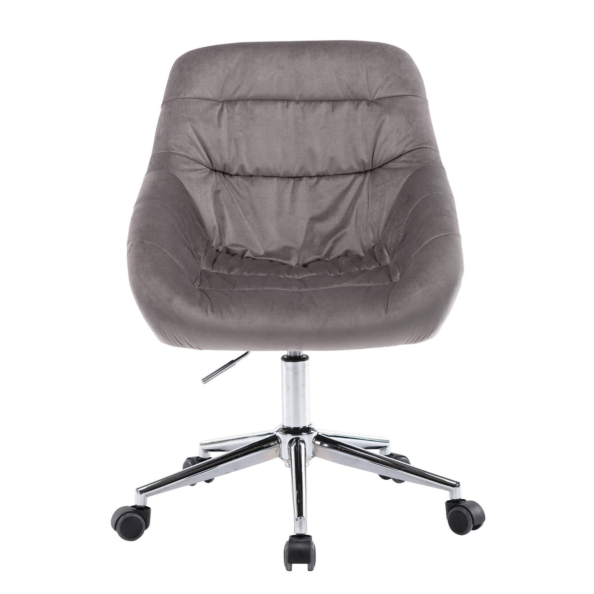 Fabric Upholstered Swivel Ergonomic Adjustable Height Task Chair Dark Grey B50136