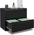 White 2-Drawer Lateral File Cabinet with Lock G361